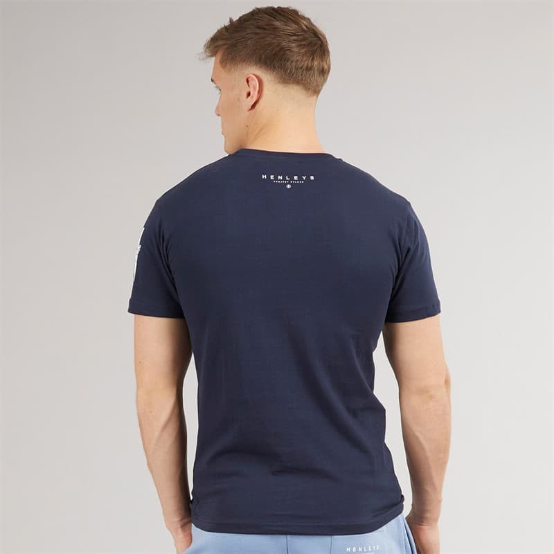 Henleys Heren Hentyme T-shirts Marine - Afbeelding 2
