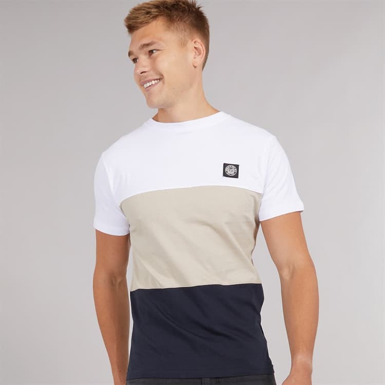 Henleys Heren Henpanel T Shirt Wit