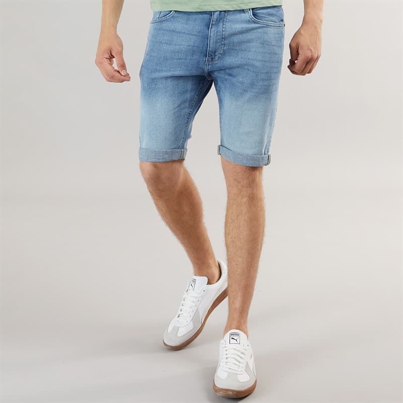 Henleys Heren Flex Denim Shorts Lichte Wassing - Afbeelding 1