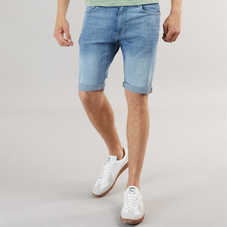 Henleys Heren Flex Denim Shorts Lichte Wassing