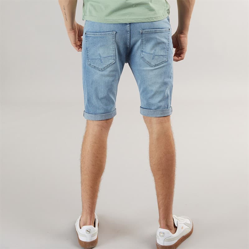 Henleys Heren Flex Denim Shorts Lichte Wassing - Afbeelding 2
