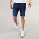 Henleys Heren Flex Denim Shorts Donkere Wassing