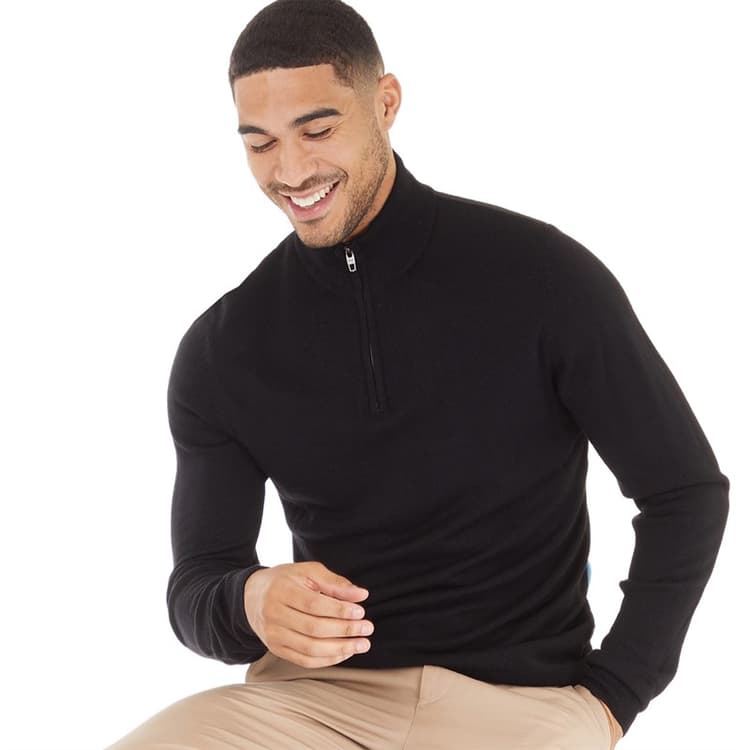 French Connection Heren French Connection  Cash 1/4 Zip Truien Zwart