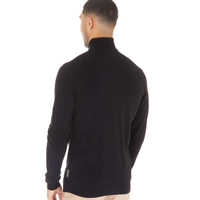 French Connection Heren French Connection  Cash 1/4 Zip Truien Zwart - Afbeelding 2