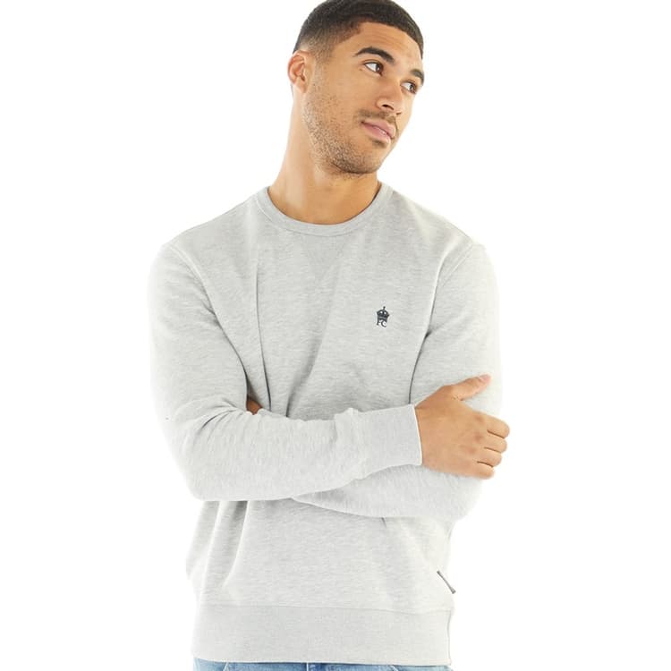 French Connection Heren Sweaters Gemeleerd Lichtgrijs