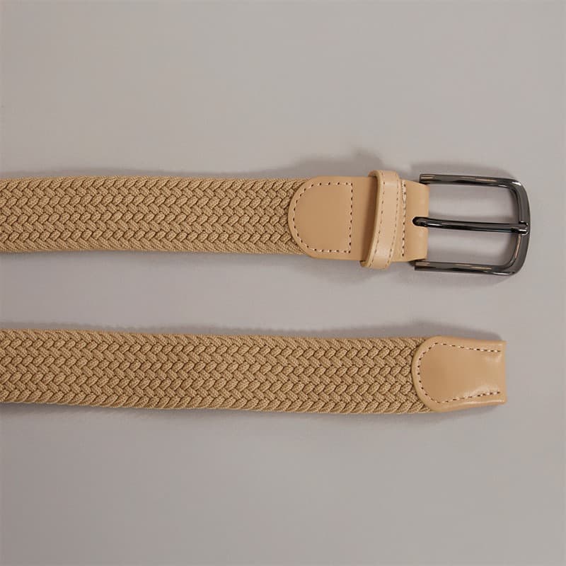 French Connection Heren geweven riem Steen/Steen leer - Afbeelding 2