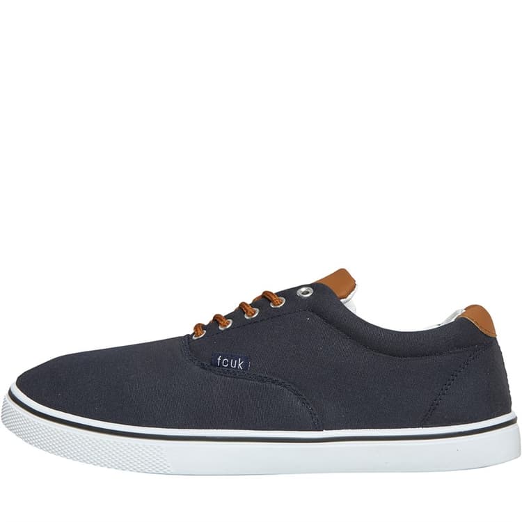 French Connection Heren FCUK Deck Canvas Pumps Navy