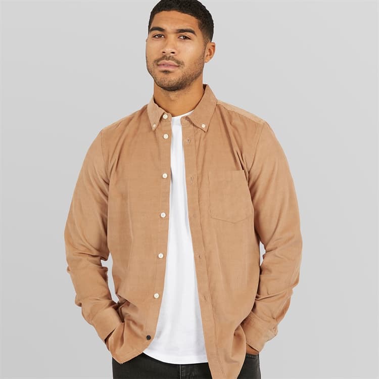 French Connection Heren Overhemden met lange mouwen Camel