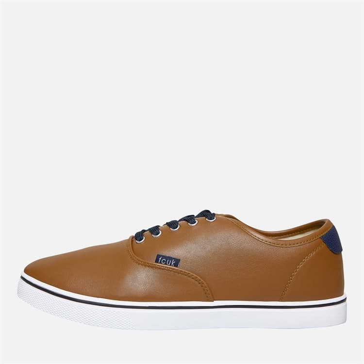 French Connection Heren Deck PU Canvas en gympen Bruin