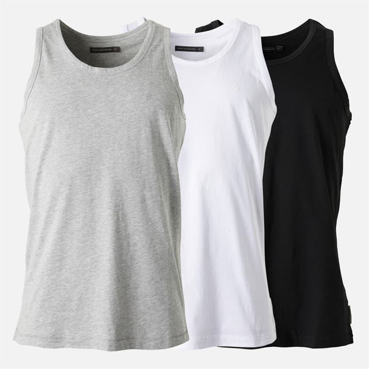 French Connection Heren Drie-Pack Vesten Multi 4 - Zwart/Wit/Licht Grijs Melange