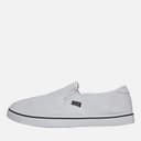 French Connection Heren FCUK Deck Slip On Canvas Pumps Wit Mono