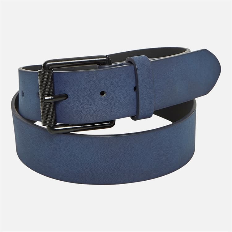 French Connection Heren Courtland Lederen Riem Marine