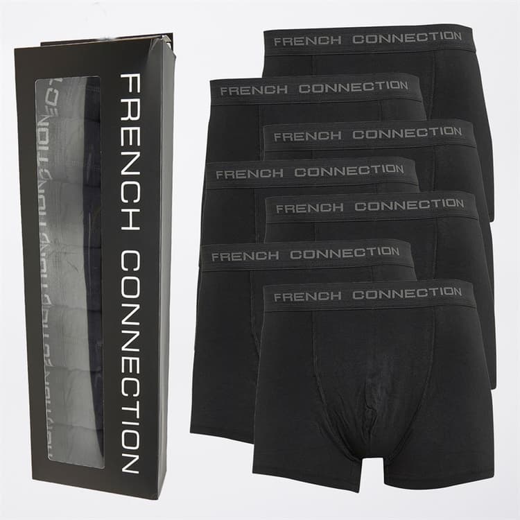 French Connection Heren FC Zeven Boxer Trunks Pak Fc1 Black