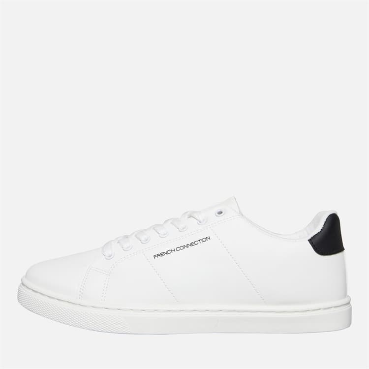 French Connection Heren Contrast Heel Tennis Sneakers Wit