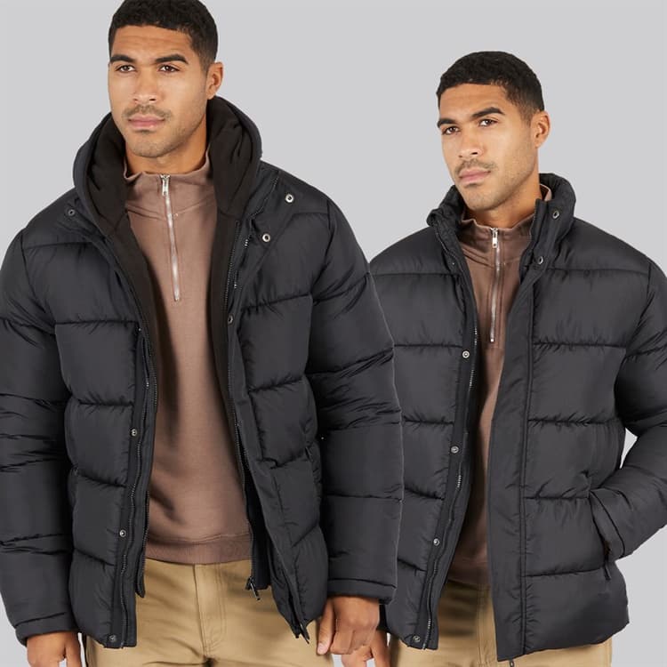 French Connection Heren Rij Middel Fleece Jas Zwart