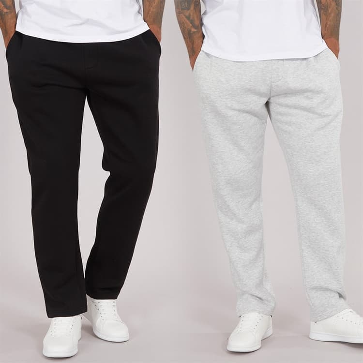 French Connection Heren FC Twee Pak Open Joggingbroek Zwart / Licht Grijs Gemêleerd