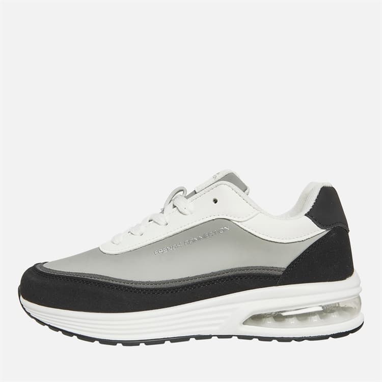 French Connection Junior Jongens Suède Blok Sneakers Wit / Zwart