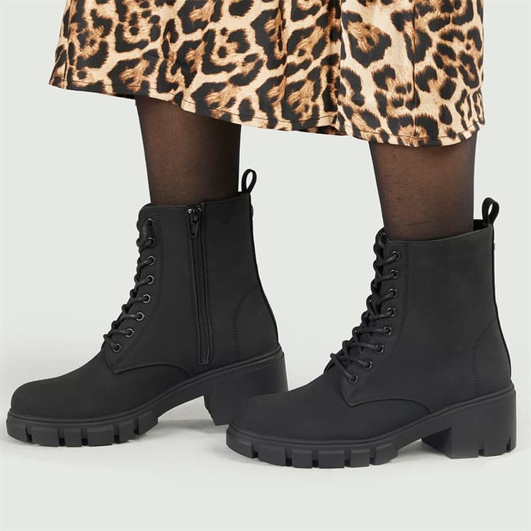 French Connection Dames Chunky Veterschoenen Zwart