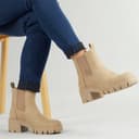 French Connection Dames Chunky Chelsea Boots Stone