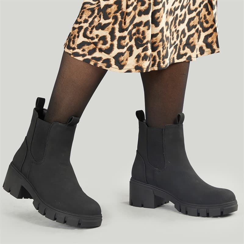 French Connection Dames Chelsea Boots Met Grove Zool Zwart - Afbeelding 1