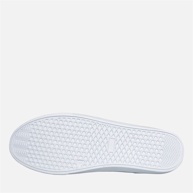 French Connection Heren FCUK Deck Instappers Canvas Sneakers Wit/Tan At Heel - Afbeelding 2