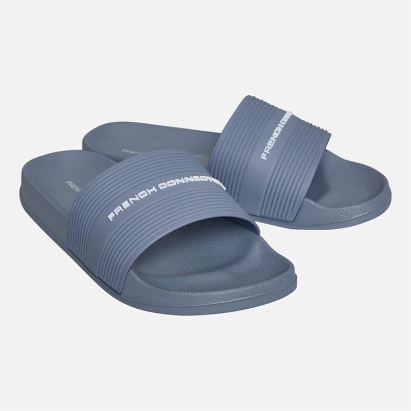 French Connection Jongens band slippers Light Blue/White Logo - Afbeelding 1