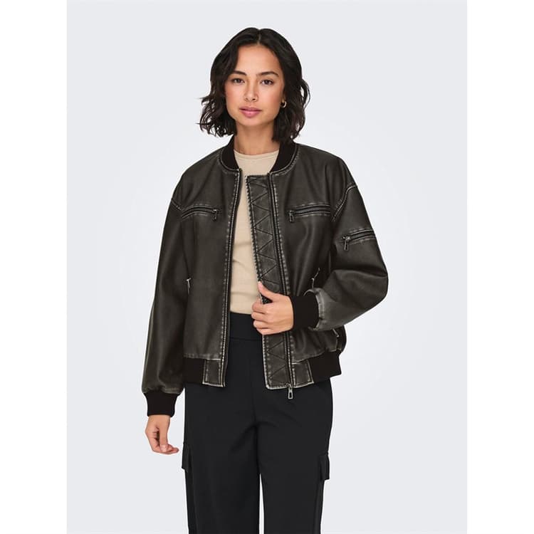 Only Zwarte Bomberjack Dames Halli Oversized
