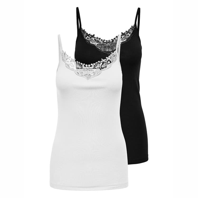 Only Dames Set van 2 Hemden /Wit Zwart