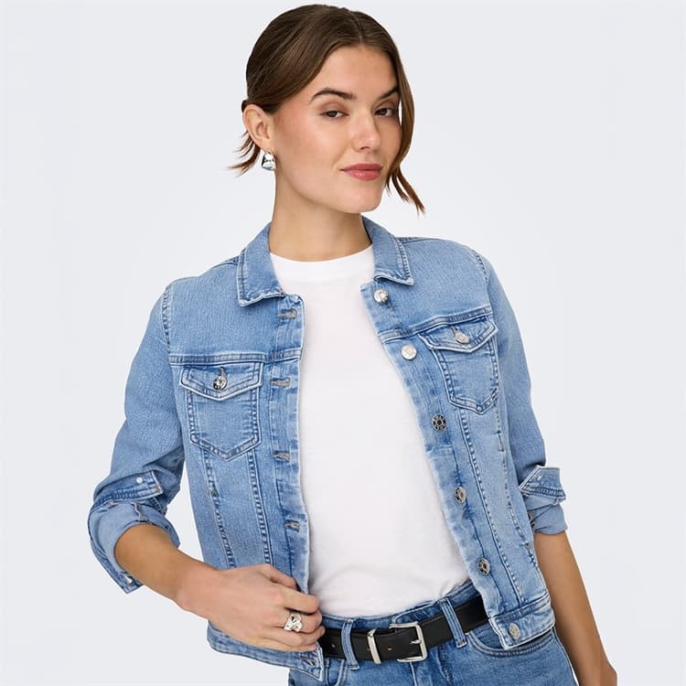 Only Dames Denim Jas Light Blue Denim