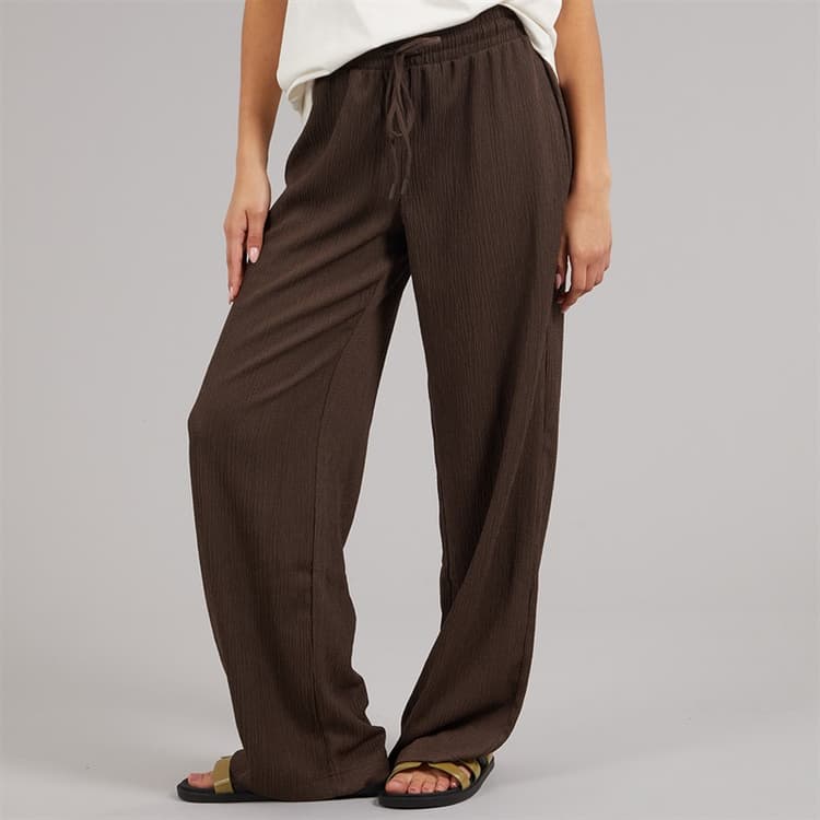 Only Dames Wijde Pijpen Broeken Chocolate Brown