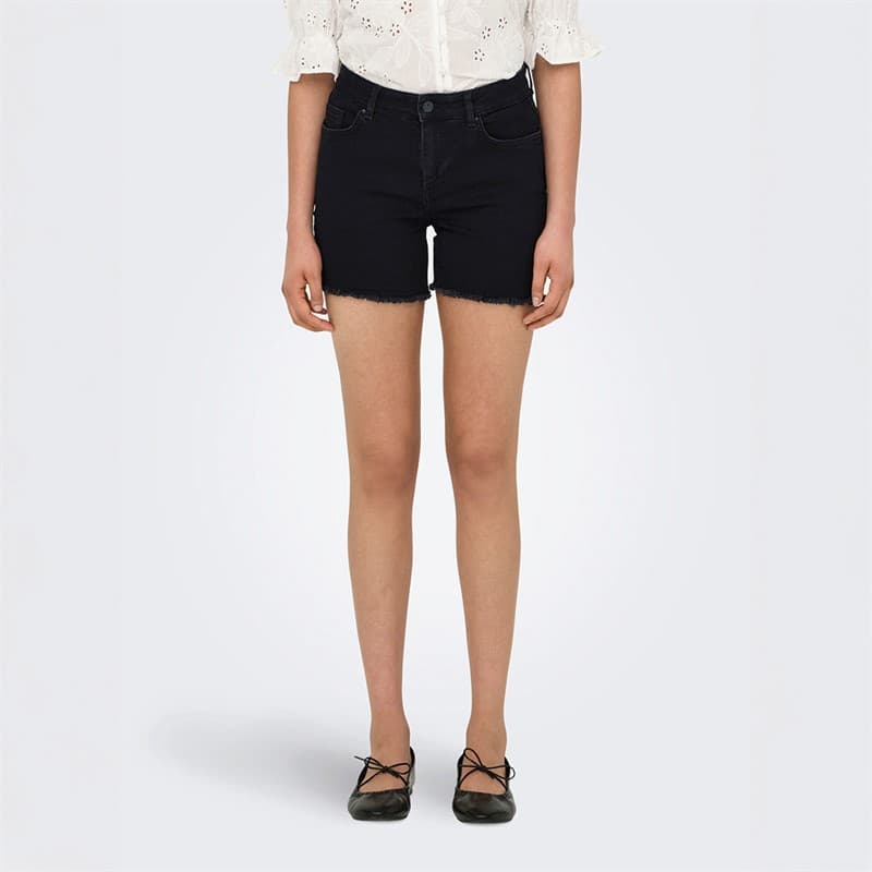 Only Dames Denim Shorts Zwart - Afbeelding 1