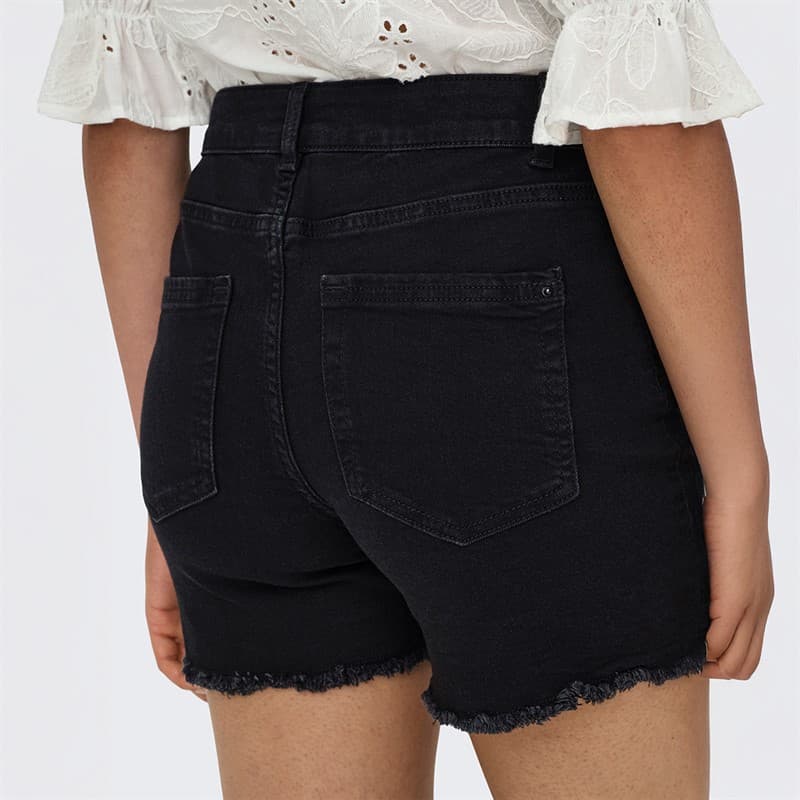 Only Dames Denim Shorts Zwart - Afbeelding 2