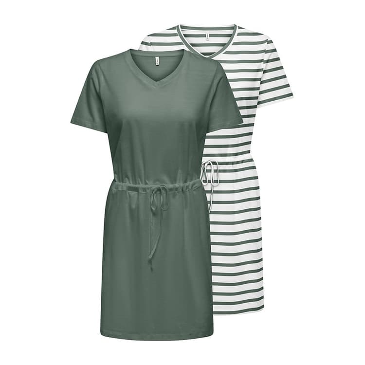 Only Dames Set van 2 Jersey Jurken Laurierkrans