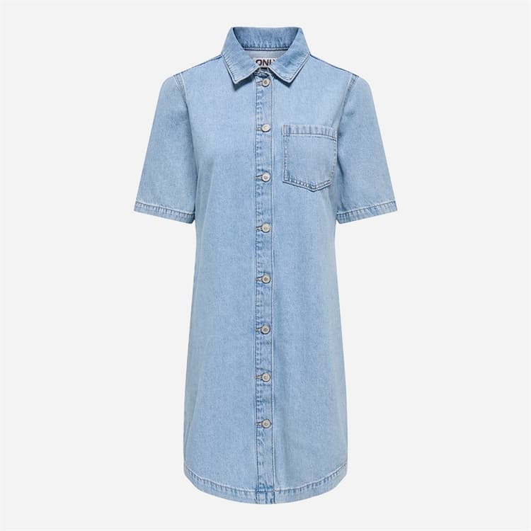 Only Dames Denim Jurk Light Blue Denim