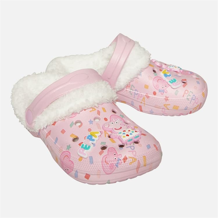Peppa Pig Baby Meisjes Linky Bont Gevoerde Klompen Roze / Multi