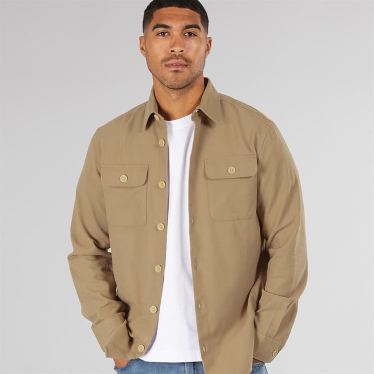 PRODUKT Heren Dean Effen Overshirt Aardewerk