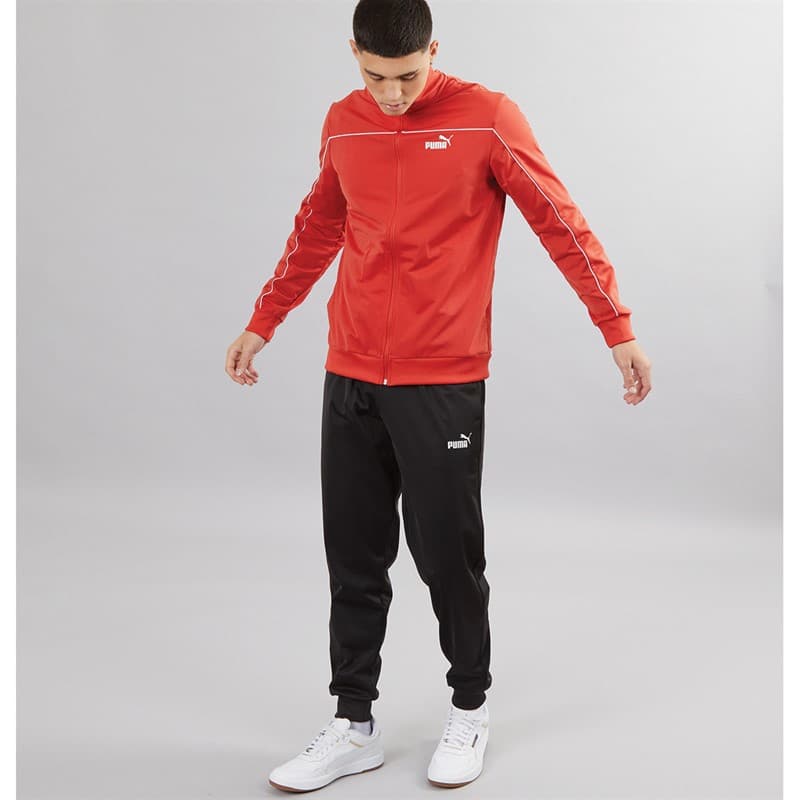 Puma Trainingspak Heren met piping rood vuur - Afbeelding 1