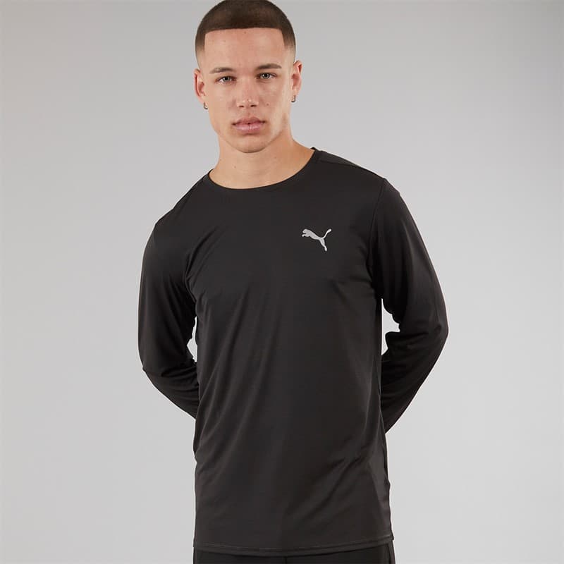 Puma Heren Run Favorite Lange Mouwen Hardloop Top Puma Zwart - Afbeelding 1