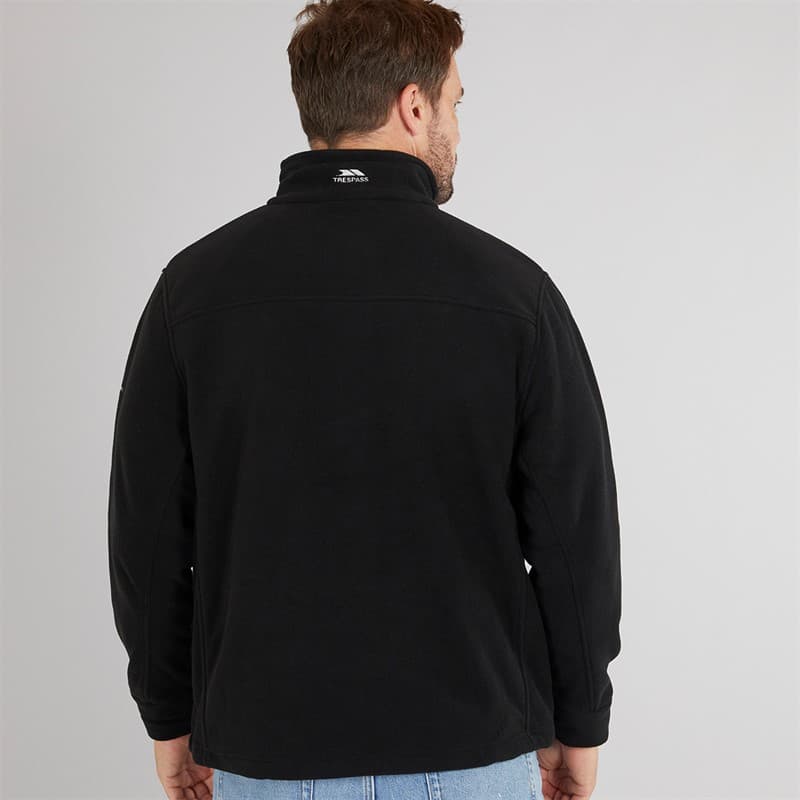 Trespass Heren Bernal Fleece-Jacke mit durchgehendem Reißverschluss Schwarz - Afbeelding 2