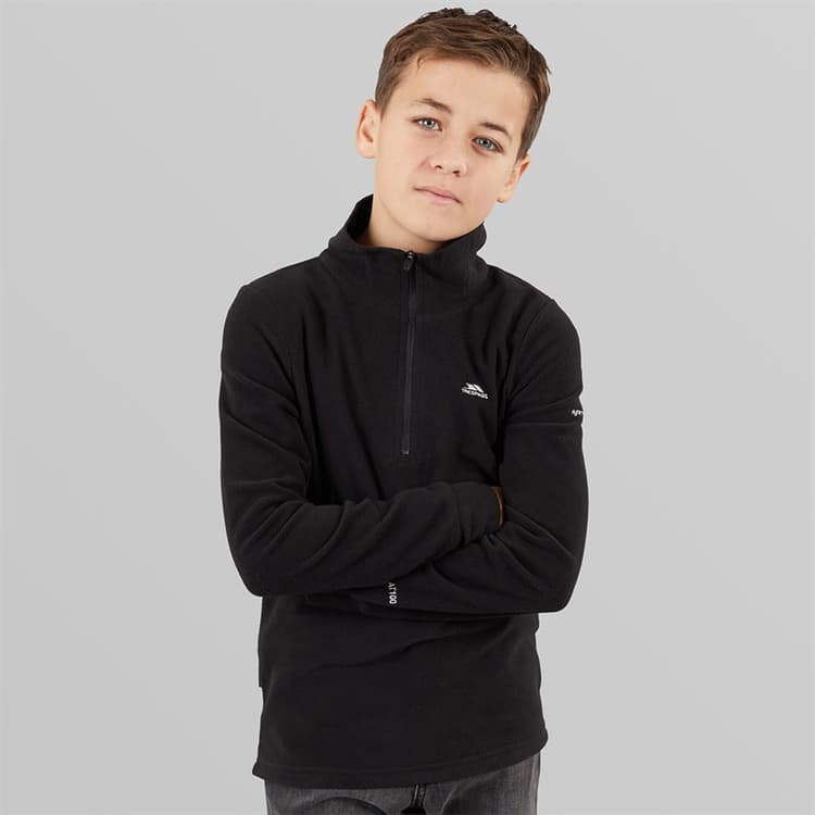 Trespass Jongens Masonville 1/2 Zip Micro Fleece Zwart