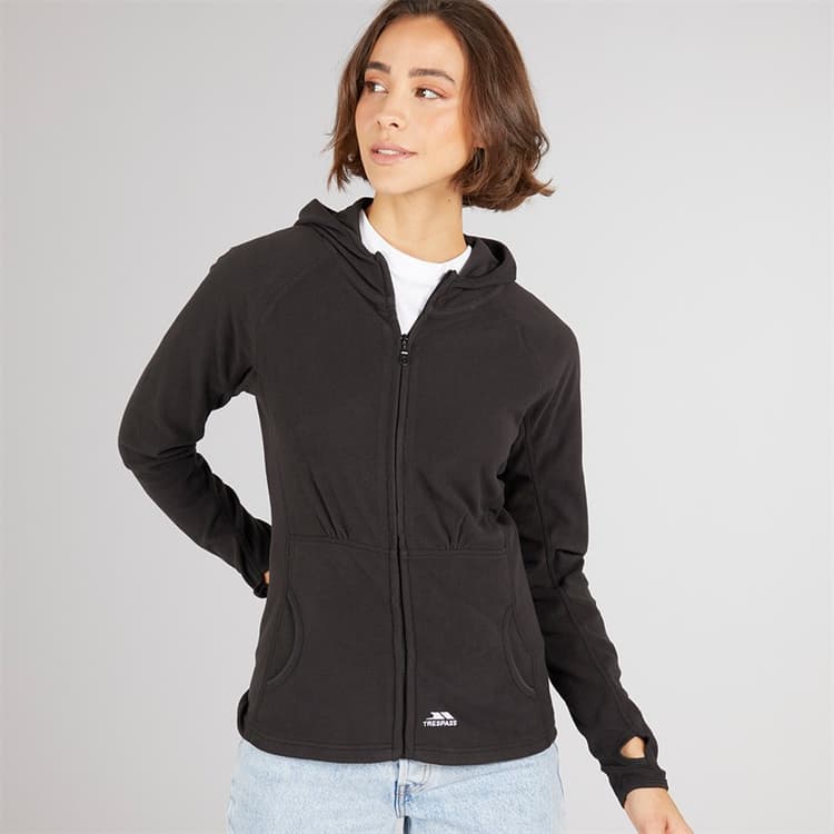 Trespass Dames Marathon Volledige Rits Fleece Jas Zwart