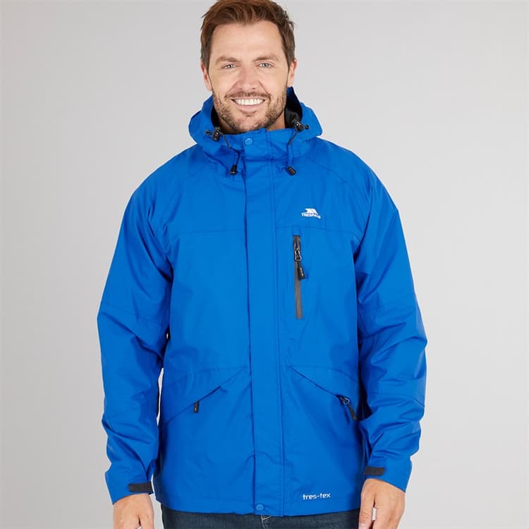 Trespass Heren Corvo Waterdichte Capuchon Shell Jas Blauw