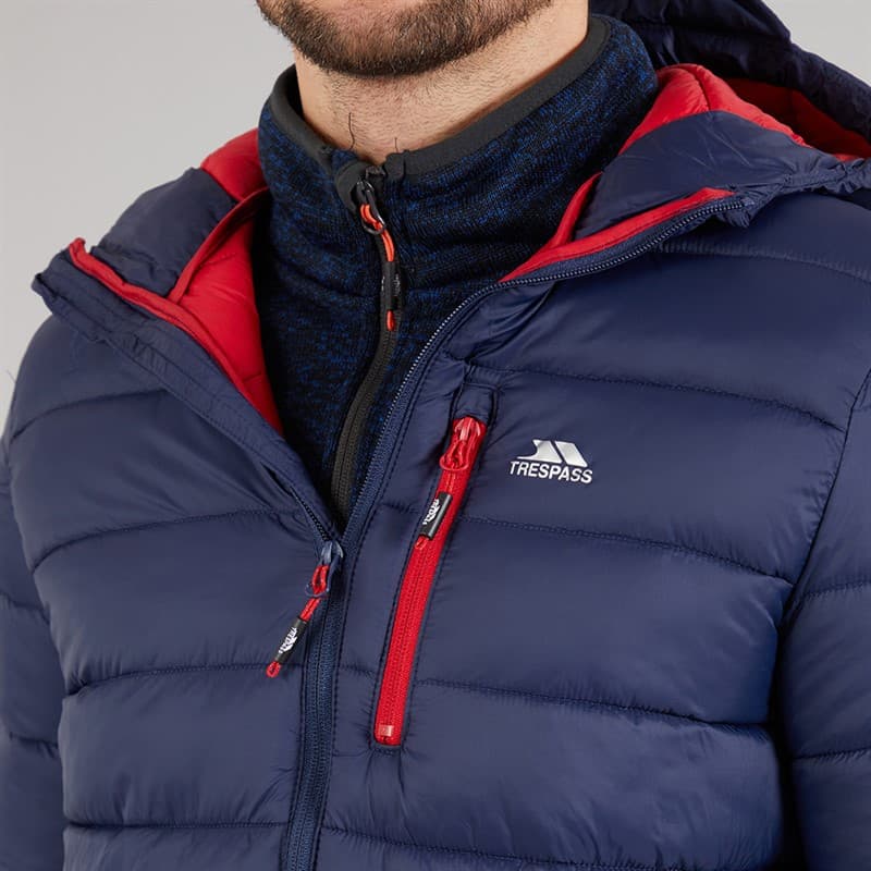 Trespass Heren Mikail Micro Gevoerd Hoodie Jas Marineblauw - Afbeelding 3