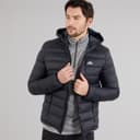 Trespass Heren Mikail Micro Gefütterte Kapuzenjacke Schwarz