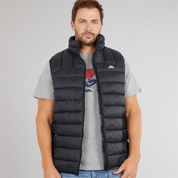Trespass Heren Fergal Micro Gewatteerd Gilet Zwart