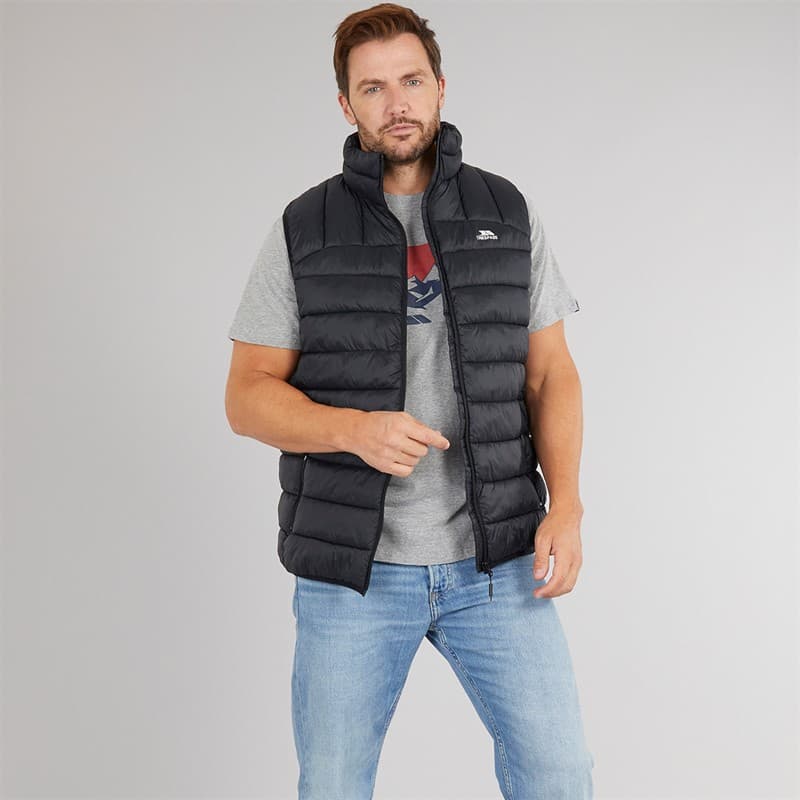 Trespass Heren Fergal Micro Gewatteerd Gilet Zwart - Afbeelding 4