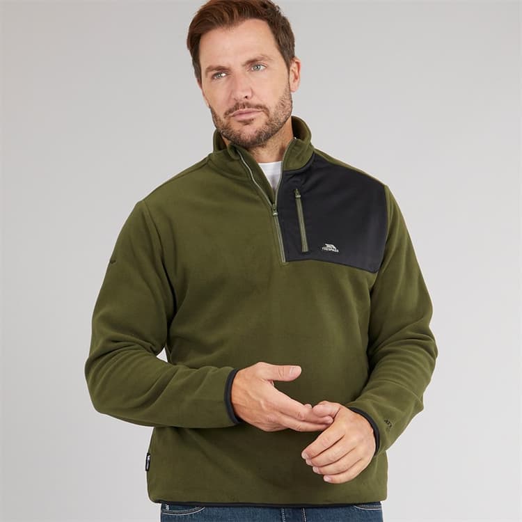 Trespass Heren Mcgeechan 1 / 2 Zip Micro Fleece Donker Groen