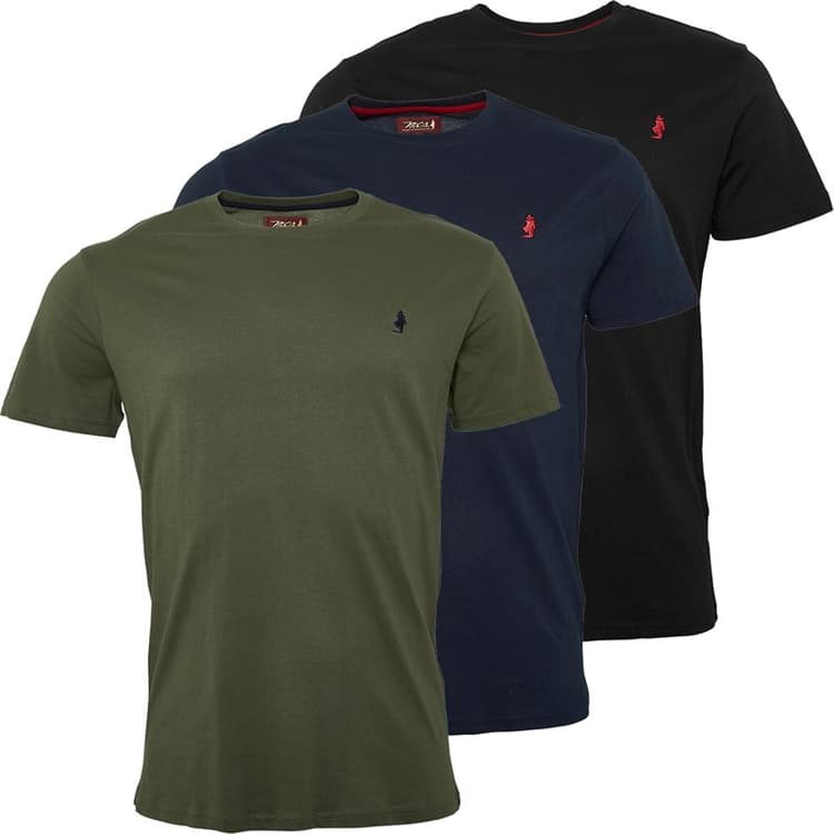 MCS T-shirts Heren 3-pack Mix Zwart/Groen/Marine