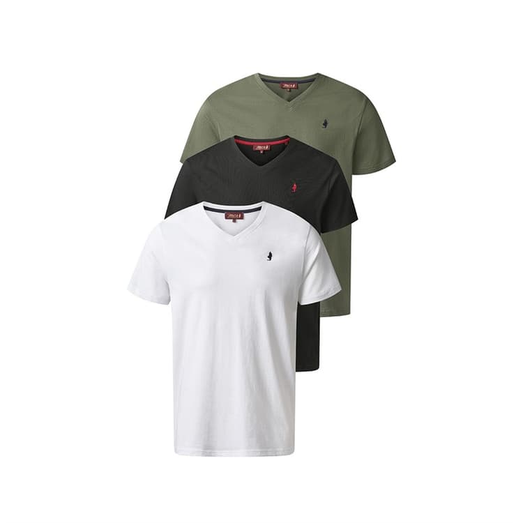 MCS Heren Texacana Drie Pack T-shirts Tapshoe/Beetle/Wit