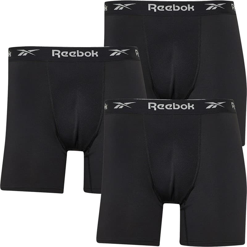 Reebok Heren Ainslie Performance Drie Pack Medium Trunks Zwart - Afbeelding 1